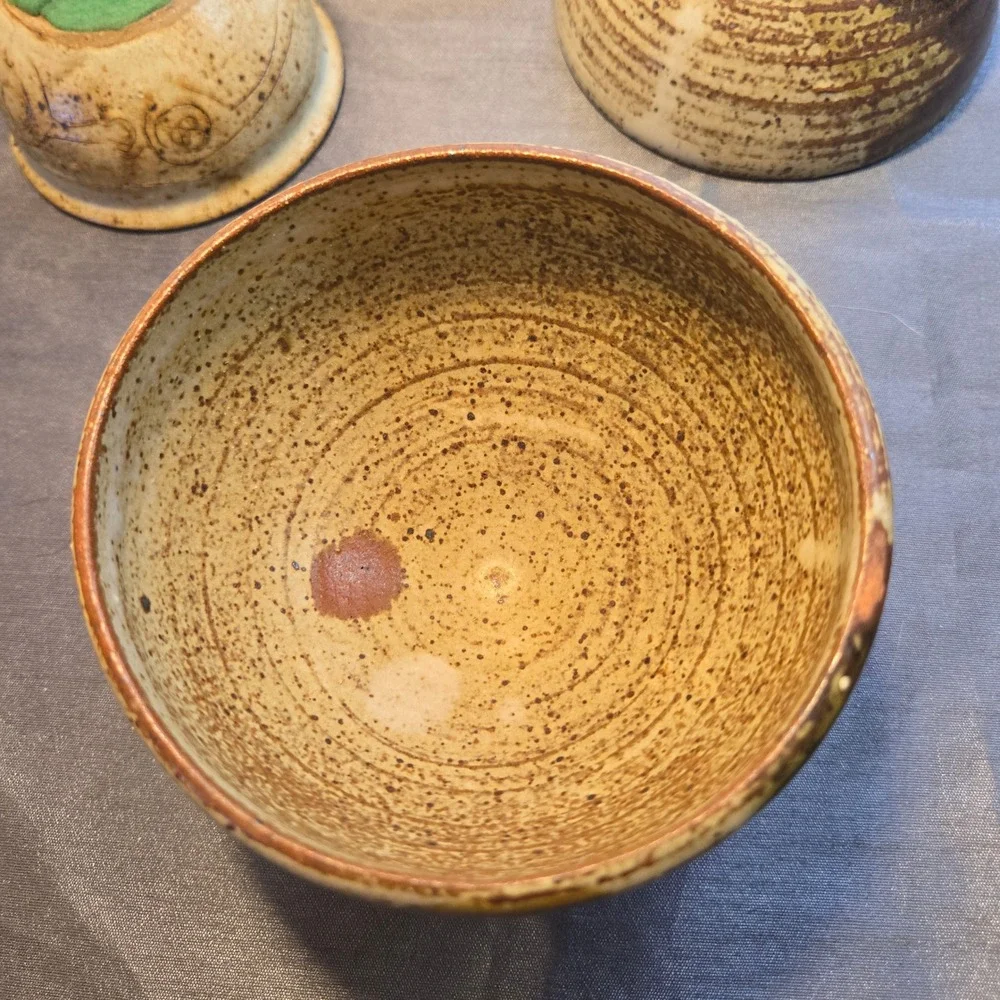 Set of 4 Different Ceramic Tea Matcha‎ Cups Sake Small Bowls Rustic Glaze